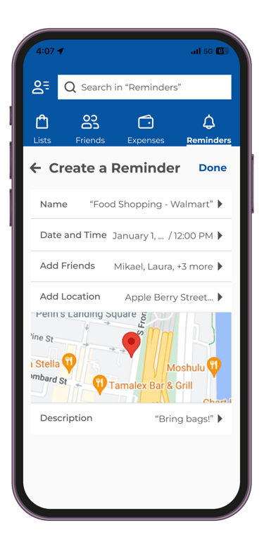 Create a Shopden Reminder