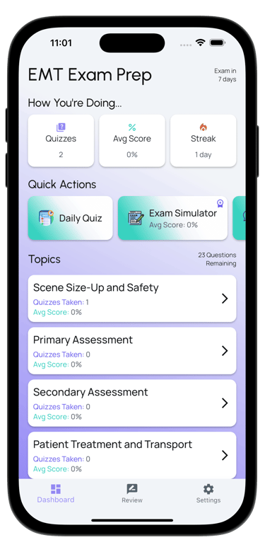 emt exam prep screenshot