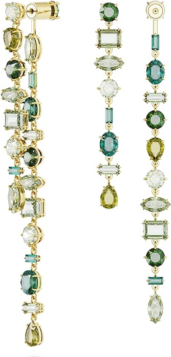Green Swarovski Cut Modernist Earrings