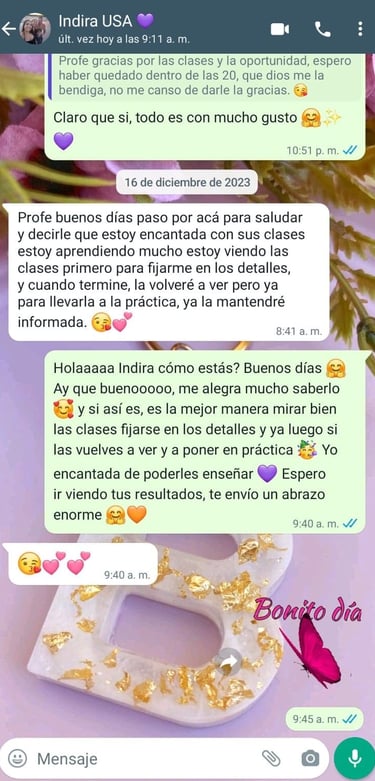 TESTIMONIOS CURSO DE RESINA