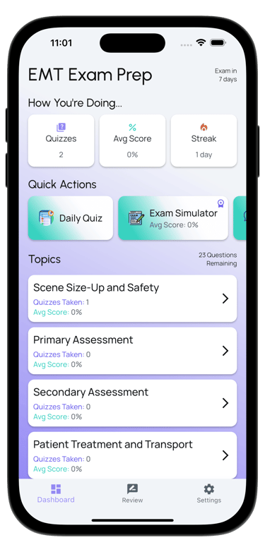 emt exam prep screenshot