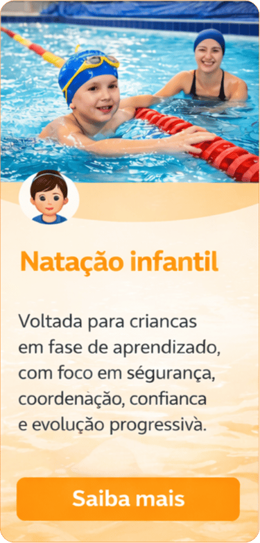 Natação infantil no Clube AQUA