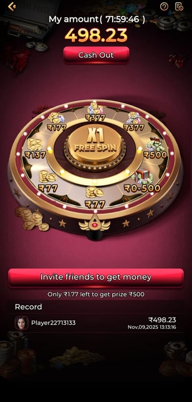 Ek7 App Spin Wheel Game Interface Screenshort