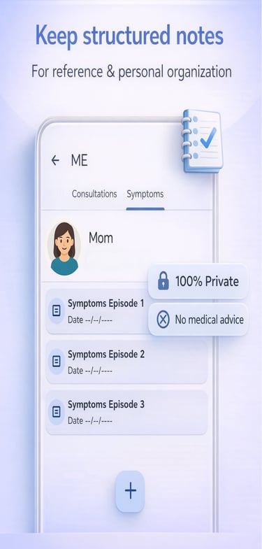 CareTrack app - notes and records