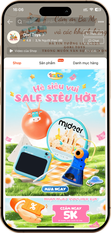 Khoá học trang trí gian hàng shopee