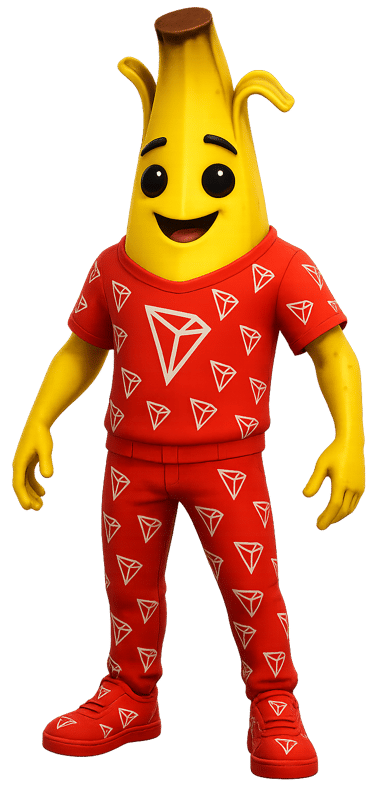 a banana banana peeler wearing a red shirt and pants