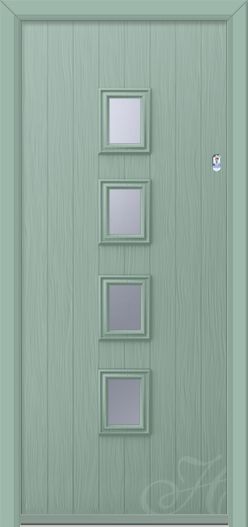 cottage style chartwell green door with matching frame