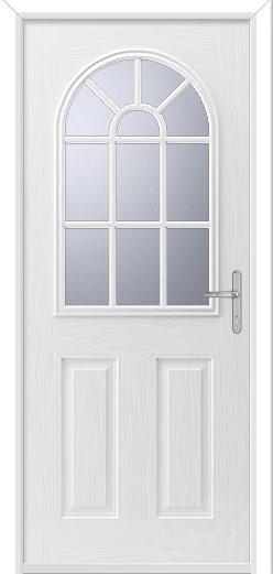 a white composite door from the traditional range with Georgian bar detail