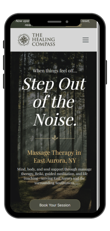 Featured Rustline website project for The Healing Compass, showcasing a wellness brand rebrand and r