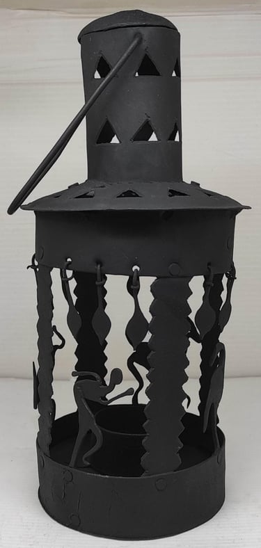 "Handcrafted iron round electric hanging lamp–tribal-style ceiling light-for international trade"