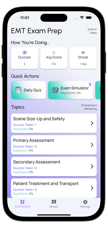emt exam prep screenshot