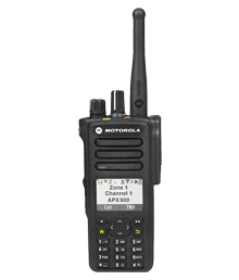 Radio Motorola P25 con teclado y pantalla