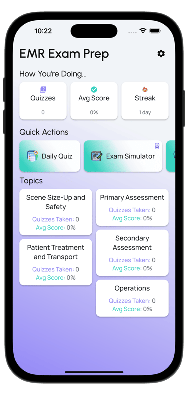 emr exam prep screenshot