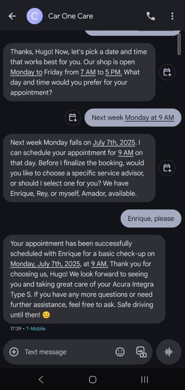 Reborn Leads AI - Customers - Car One Care SMS Sales Agent