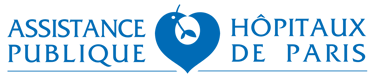 a blue and white logo with a blue pinpoint map of the city