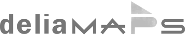 deliaMAPS logo — bespoke map design studio
