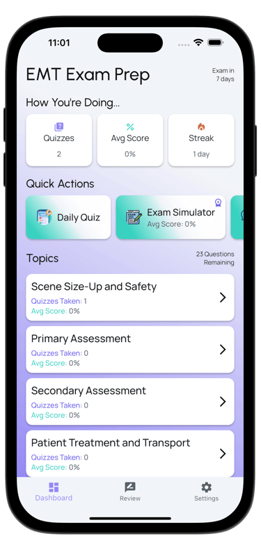 emt exam prep screenshot