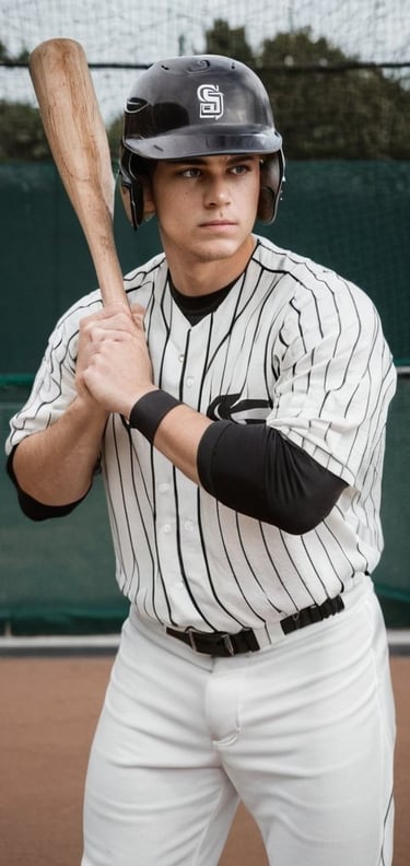 a baseball player is posing for a photo