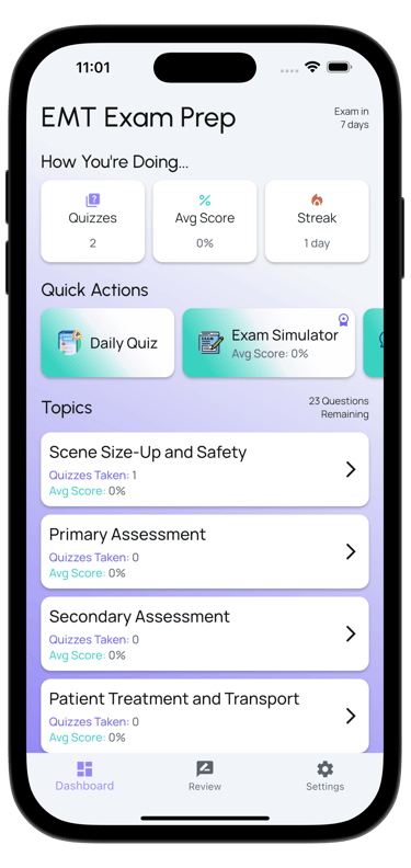 emt exam prep screenshot