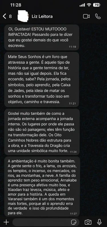 Avaliações WhatsApp Livro Mate Seus Sonhos