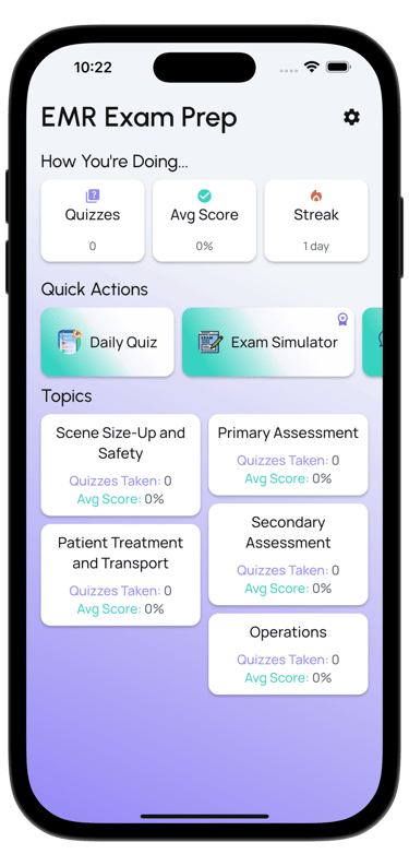 emr exam prep screenshot