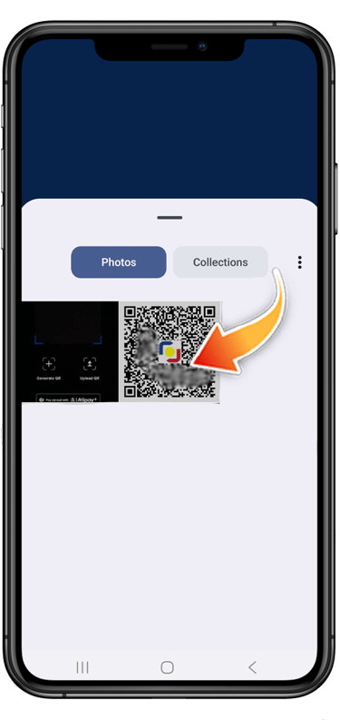 Select the QR Code you downloaded.