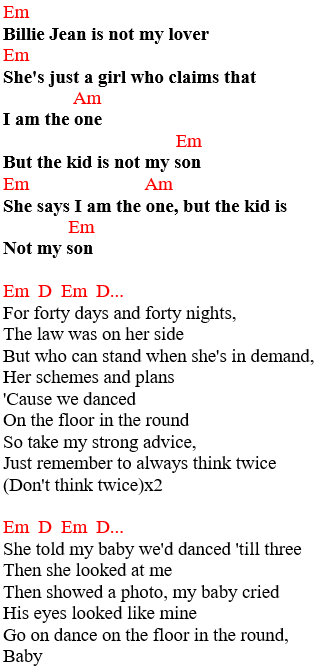 Michael Jackson lyrics and chords 2