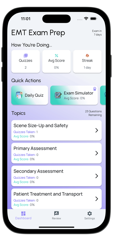 emt exam prep screenshot