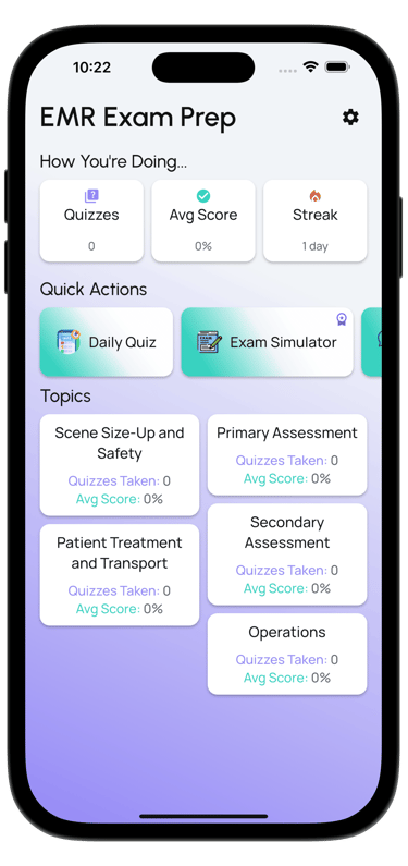 emr exam prep screenshot