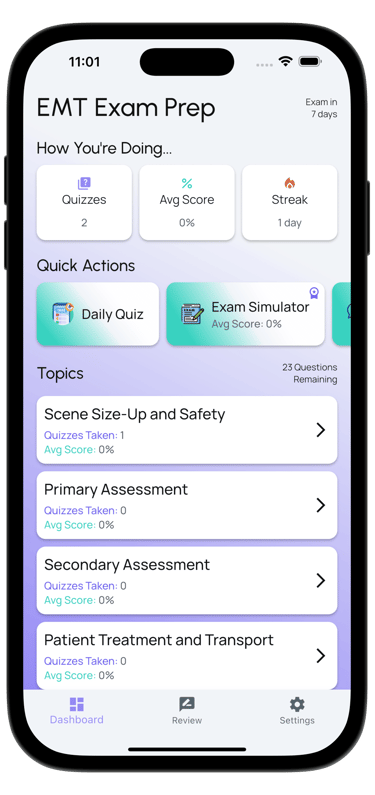 emt exam prep screenshot