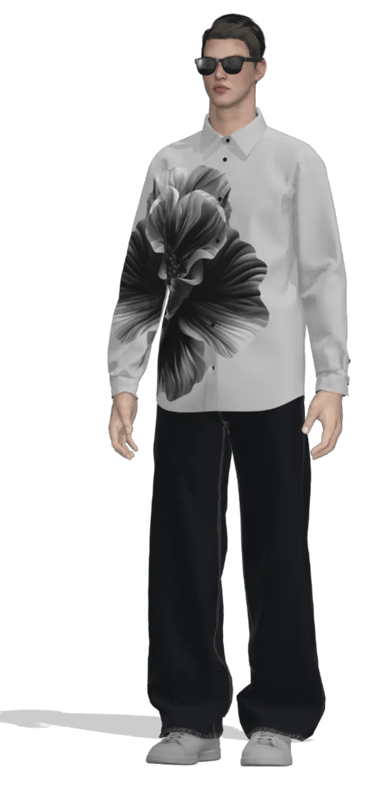 3D model of Designer Printed Shirt for Men