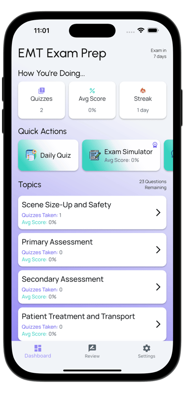 emt exam prep screenshot