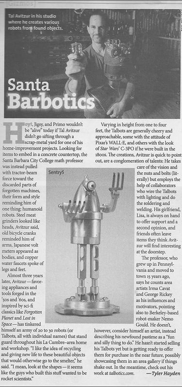 SB Independent article on artist Tal Avitzur.