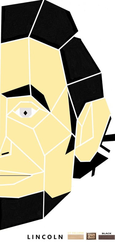LINCOLN  face left side richWOODart.com straight line art 
