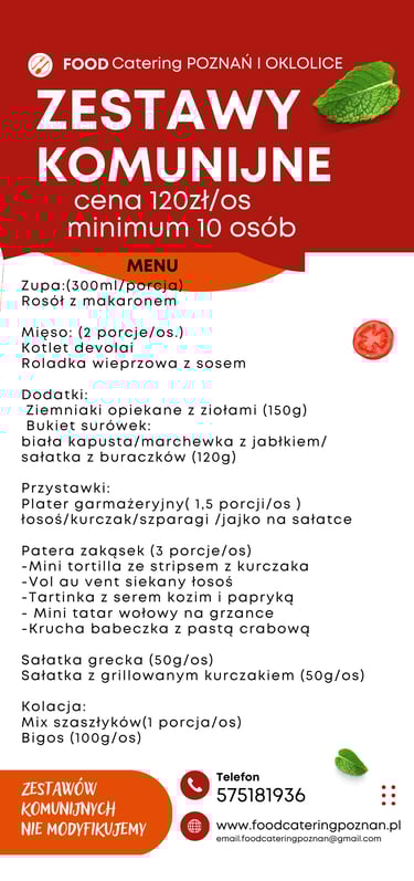 MENU KOMUNIA 2025