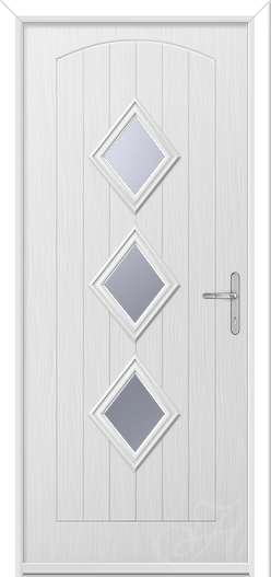 white composite door with three diamonds