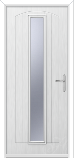 glass composite door with a long bit of glass in the middle