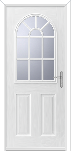 a white composite door from the traditional range with Georgian bar detail