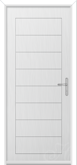 a white composite door with no glass