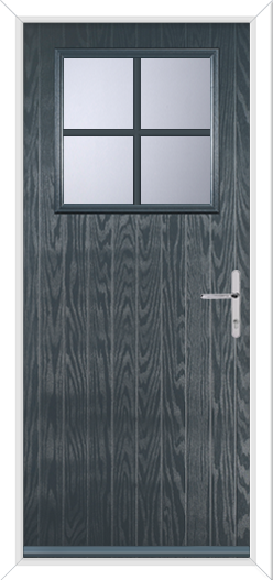 Anthracite Grey Door with Large Square Glazing and Georgian Bar