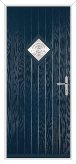 blue short composite door with bullion diamond glazing