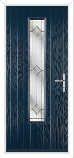 Blue Short Composite Door with Simplicity Glass