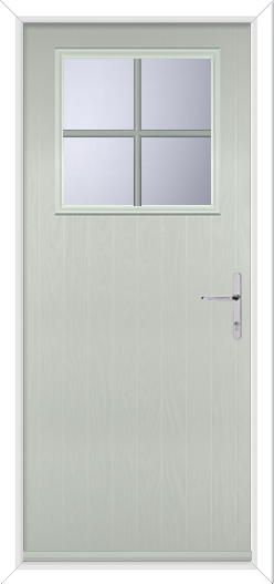 Pebble Grey Door with Large Square Glazing and Georgian Bar