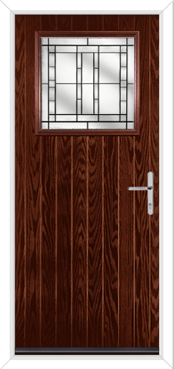 Rosewood short door with New Orleans Glass