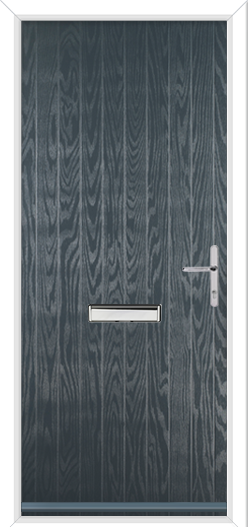 Anthracite Grey short cottage composite door with chrome hardware