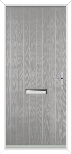 Silver Grey short cottage composite door with chrome hardware