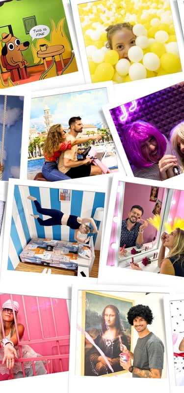 Colorful selfie rooms at Selfie Experience Split – creative indoor thing to do in Split for all ages
