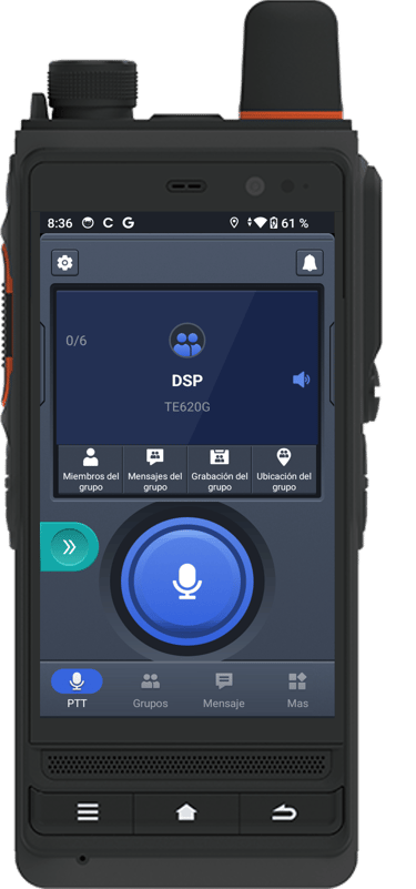 Dispositivo inteligente PoC Telox TE620G de alta duración IP68 con pantalla táctil para supervisión