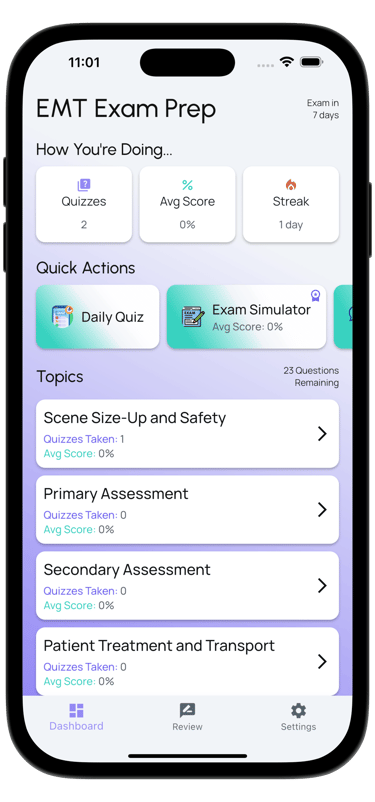 emt exam prep screenshot