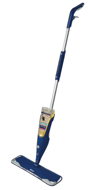 a mop with a blue mop and a blue mop